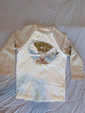Vintage-style CHILDREN'S M Green Day Graphic T-shirt "Dookie" Album 3/4 Sleeve